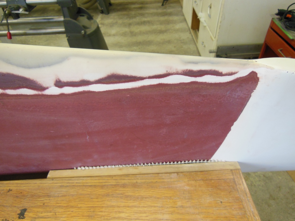 Upper trailing edge built up with epoxy