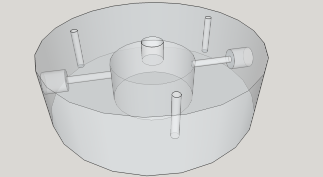 SketchUp model of the light mount 