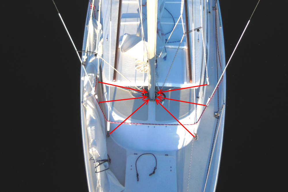 Rotate chain plate bolts toward the mast for proper loading